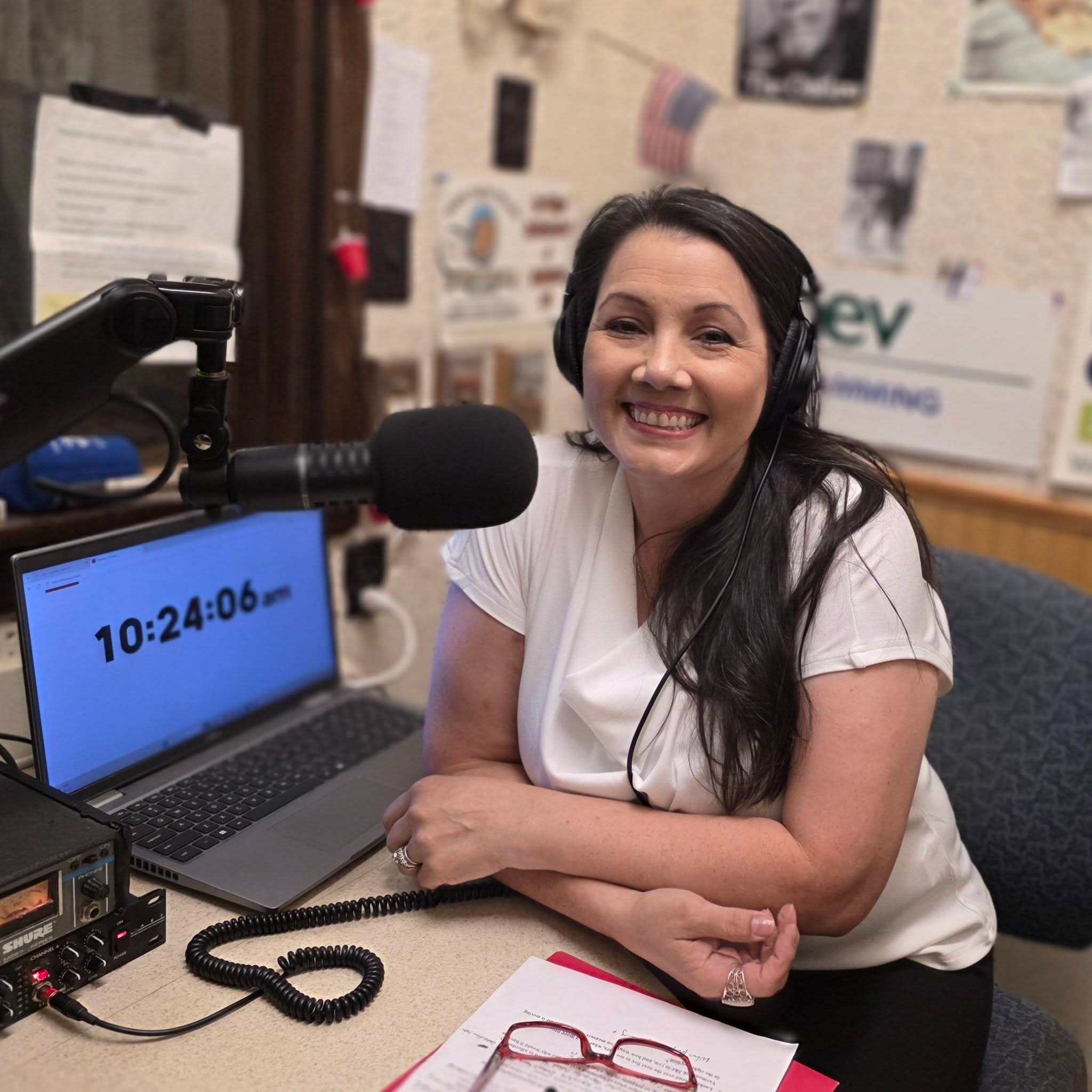 Andrea Murray speaking on the radio about Vermont economic vitality